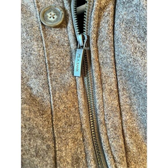 Jos. A. Bank Tan Marled Wool Blend Button Zipper Cost sz LL or 44-48” EUC - Picture 10 of 15